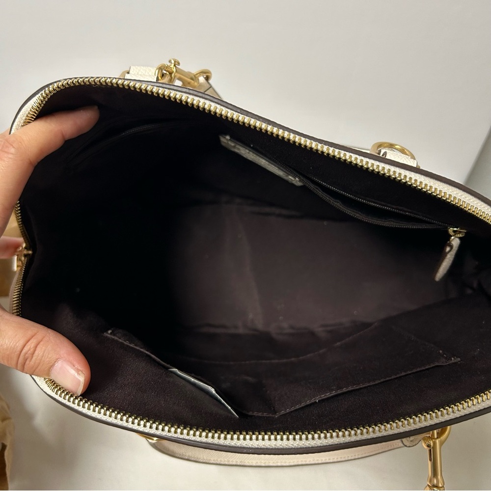 Coach Dome‎ Sierra Satchel Purse Bag Long Strap Bird Applique F22255 Chalk - Picture 8 of 13